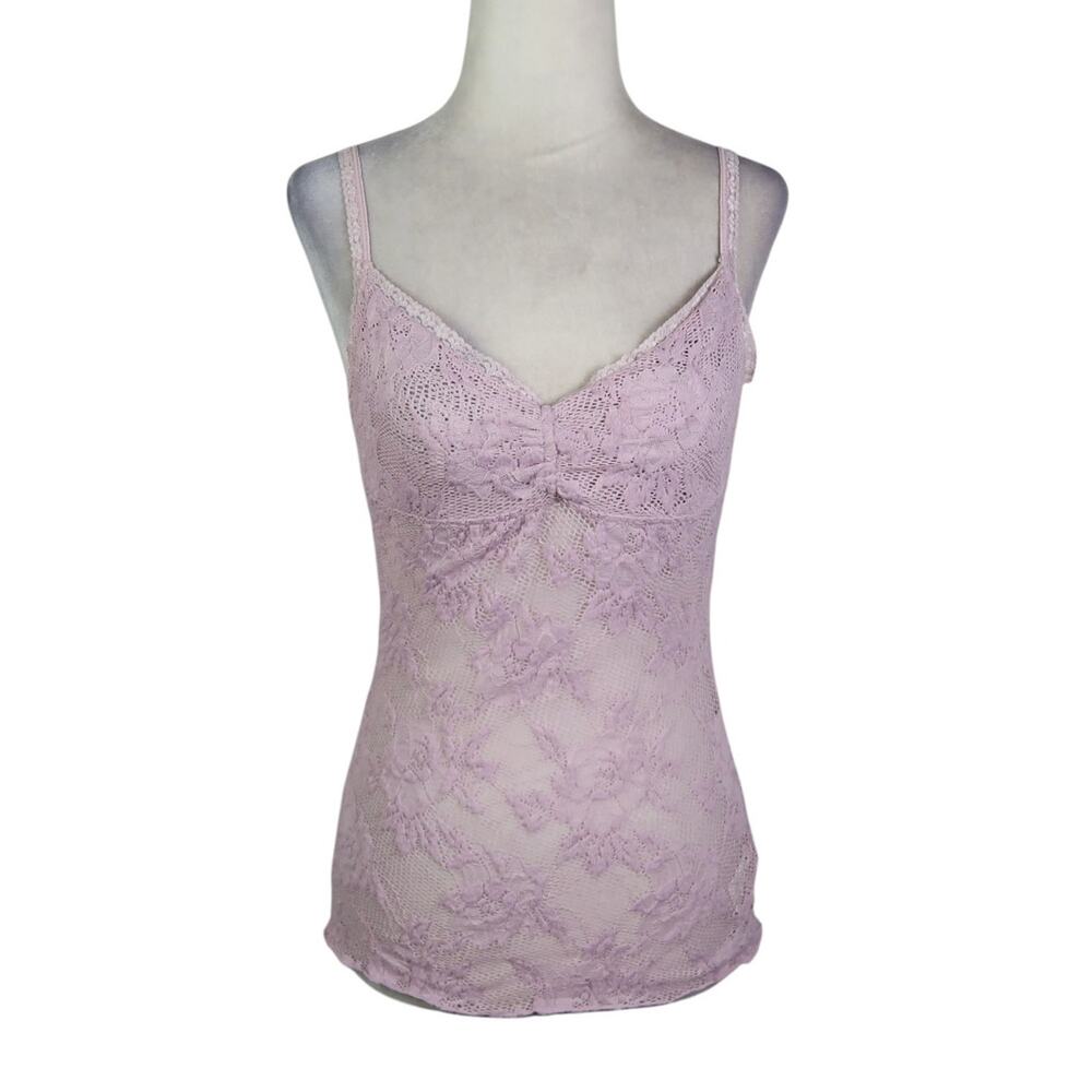 Vintage Y2K Jeans by Buffalo Light Pink Crochet Sheer Lace Cami Top S